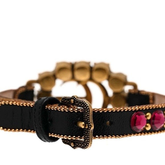 GUCCI Calfskin Gold & Crystal GG Bracelet - Picture 4 of 6
